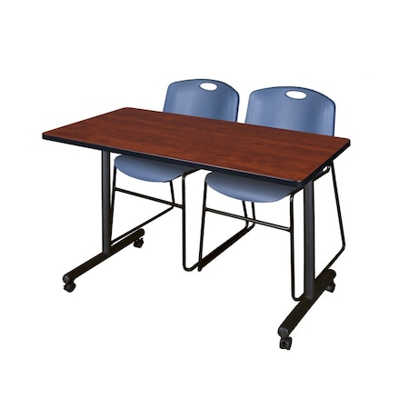 Kobe Rectangle Tables > Training Tables > Kobe Mobile Table & Chair Sets, 48 W, 24 L, 29 H, Cherry MKTRCC4824CH44BE